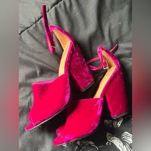 NEW ASOS Velvet Block Heel Sandals